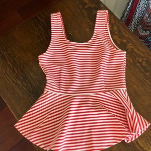 Striped peplum tank
